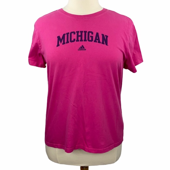 Adidas Fuchsia Michigan Short Sleeve Tee